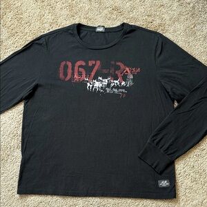 Polo Ralph Lauren Black Long Sleeve Graphic Tee Alaska Mail Dog Team Logo Print